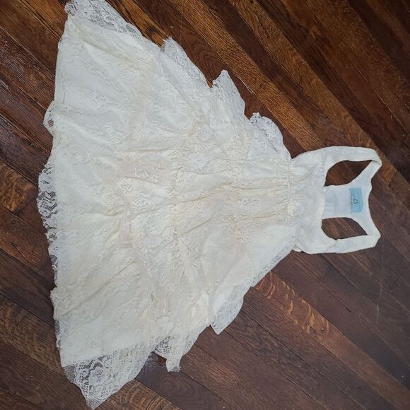 Vintage Judith March Cream Ruffled Lace Boho Tank Top - Picture 8 of 10